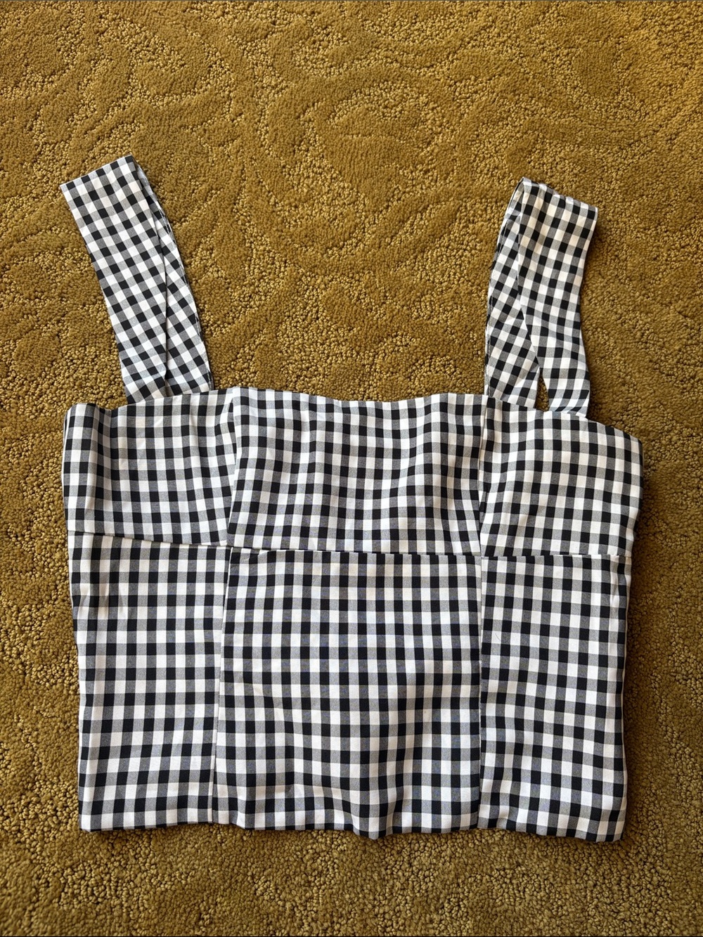 Peppermayo Black and White Gingham Crop Top